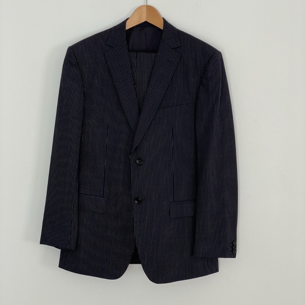 Z Zegna 100% Wool Striped Mens Dress Suit Size 48R